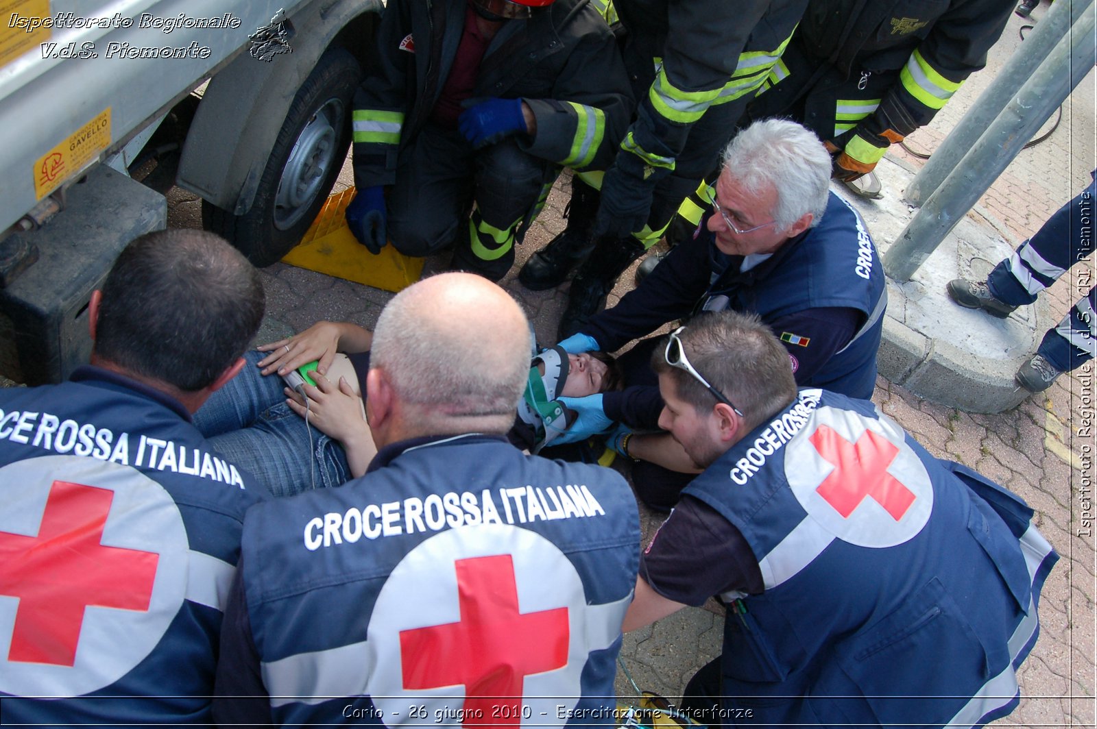 Corio - 26 giugno 2010 - Esercitazione Interforze -  Croce Rossa Italiana - Ispettorato Regionale Volontari del Soccorso Piemonte