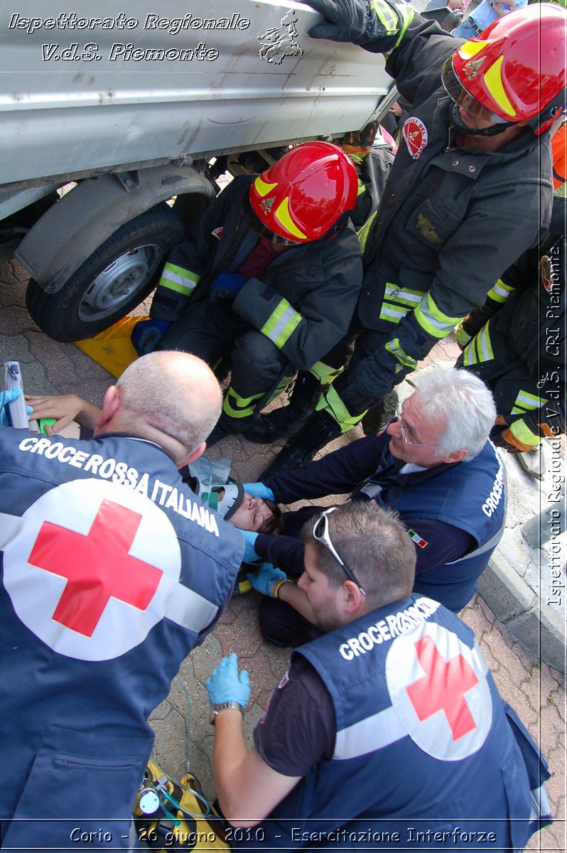 Corio - 26 giugno 2010 - Esercitazione Interforze -  Croce Rossa Italiana - Ispettorato Regionale Volontari del Soccorso Piemonte