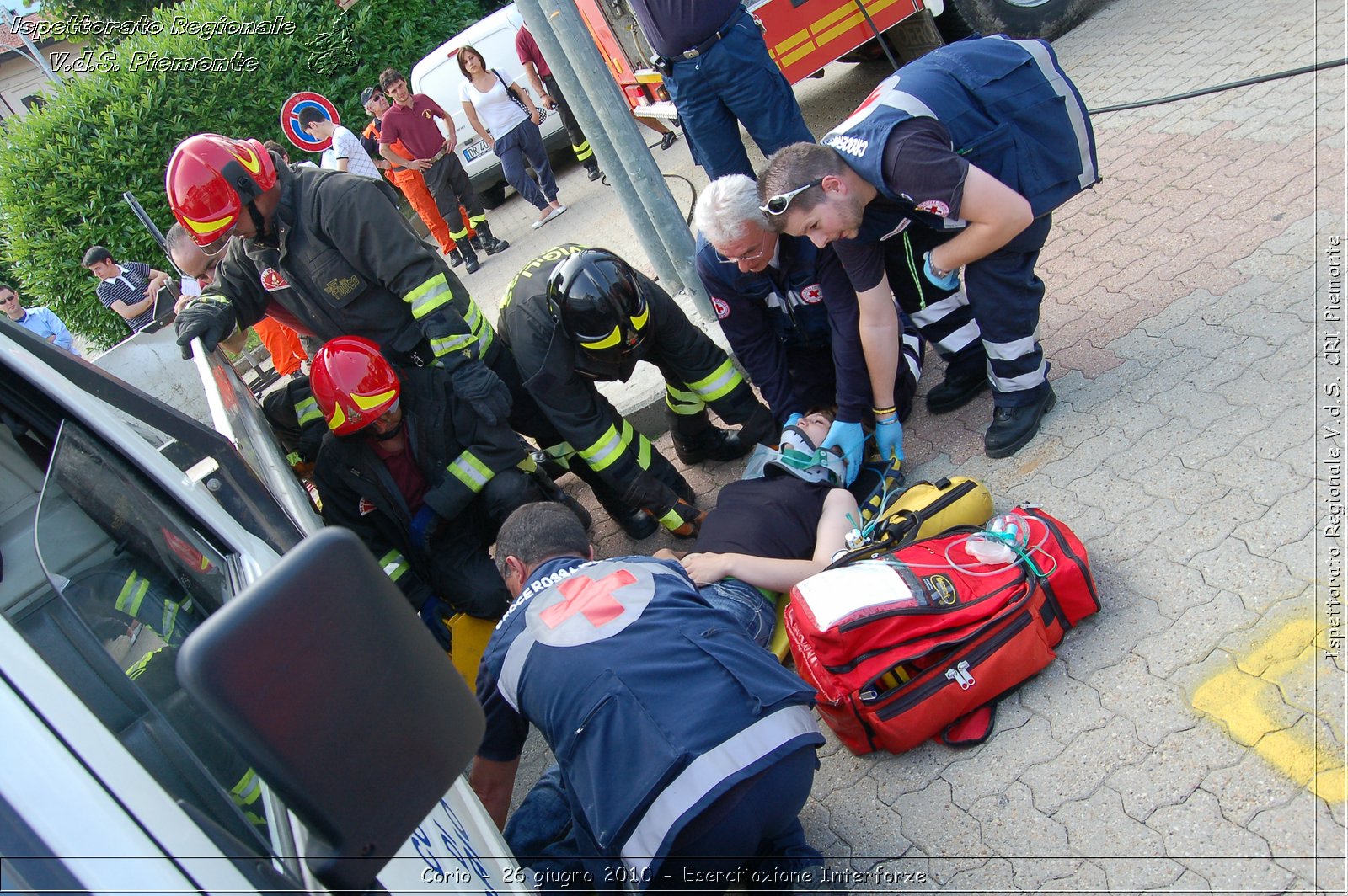 Corio - 26 giugno 2010 - Esercitazione Interforze -  Croce Rossa Italiana - Ispettorato Regionale Volontari del Soccorso Piemonte