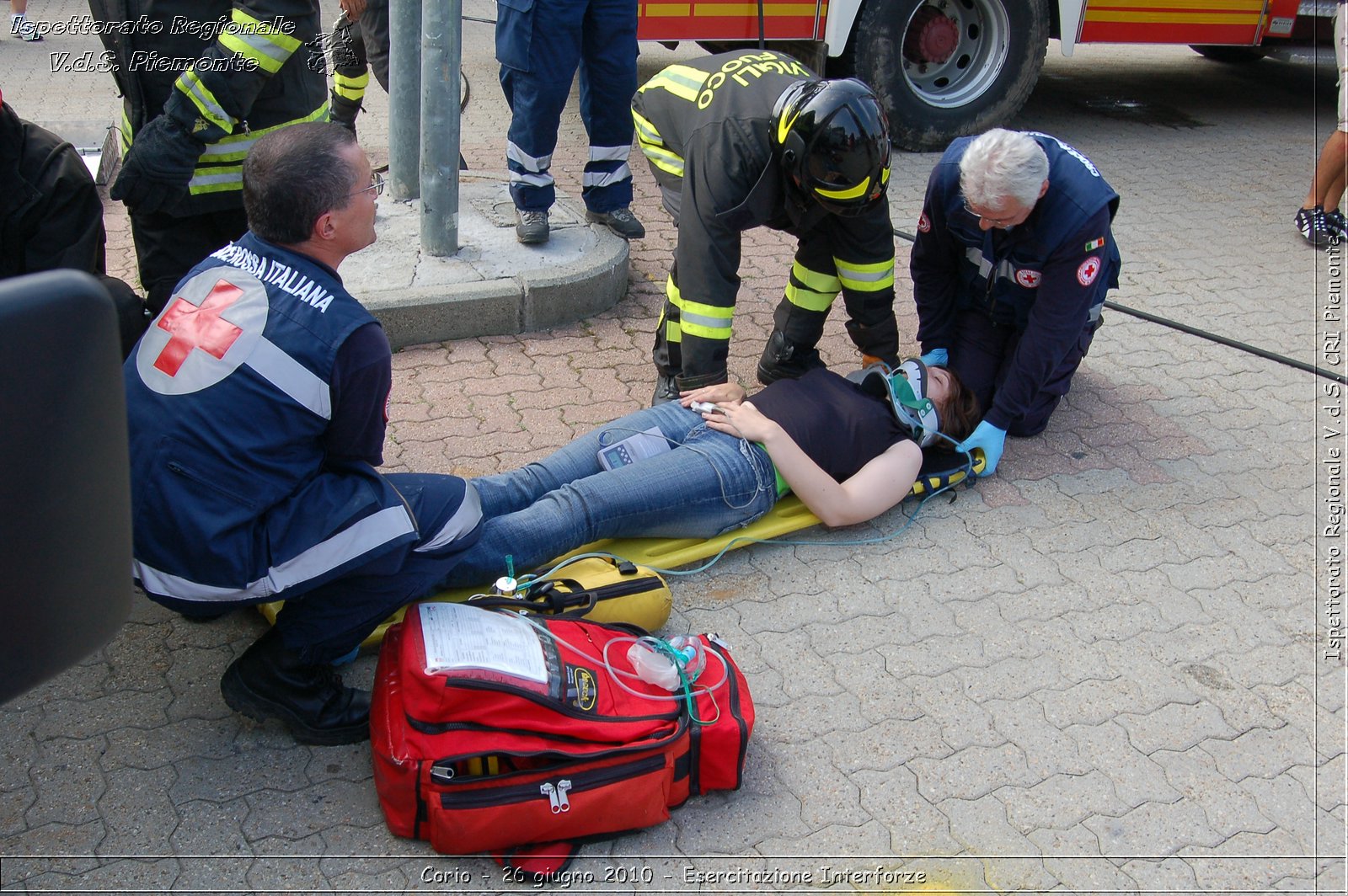 Corio - 26 giugno 2010 - Esercitazione Interforze -  Croce Rossa Italiana - Ispettorato Regionale Volontari del Soccorso Piemonte