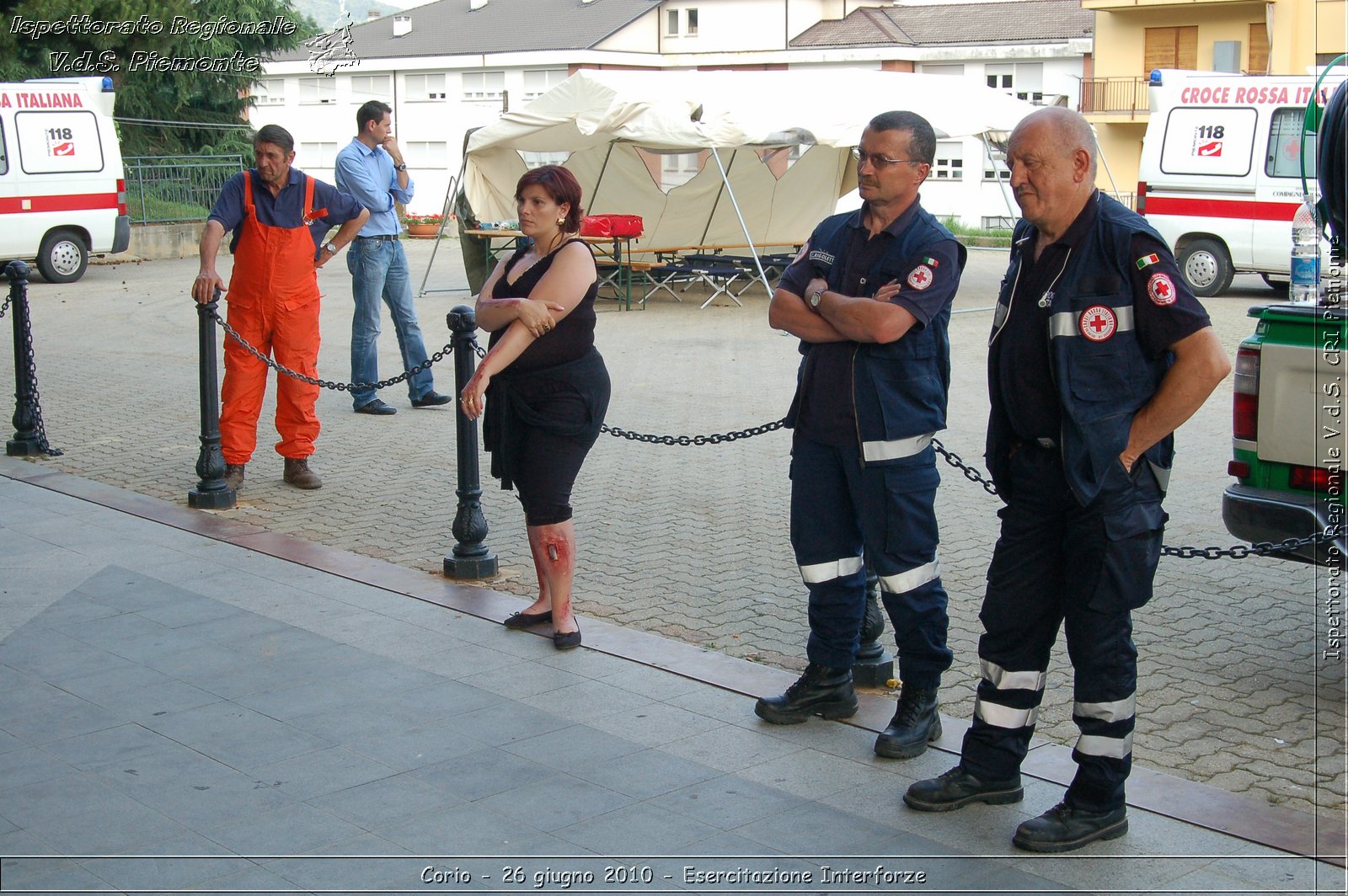 Corio - 26 giugno 2010 - Esercitazione Interforze -  Croce Rossa Italiana - Ispettorato Regionale Volontari del Soccorso Piemonte