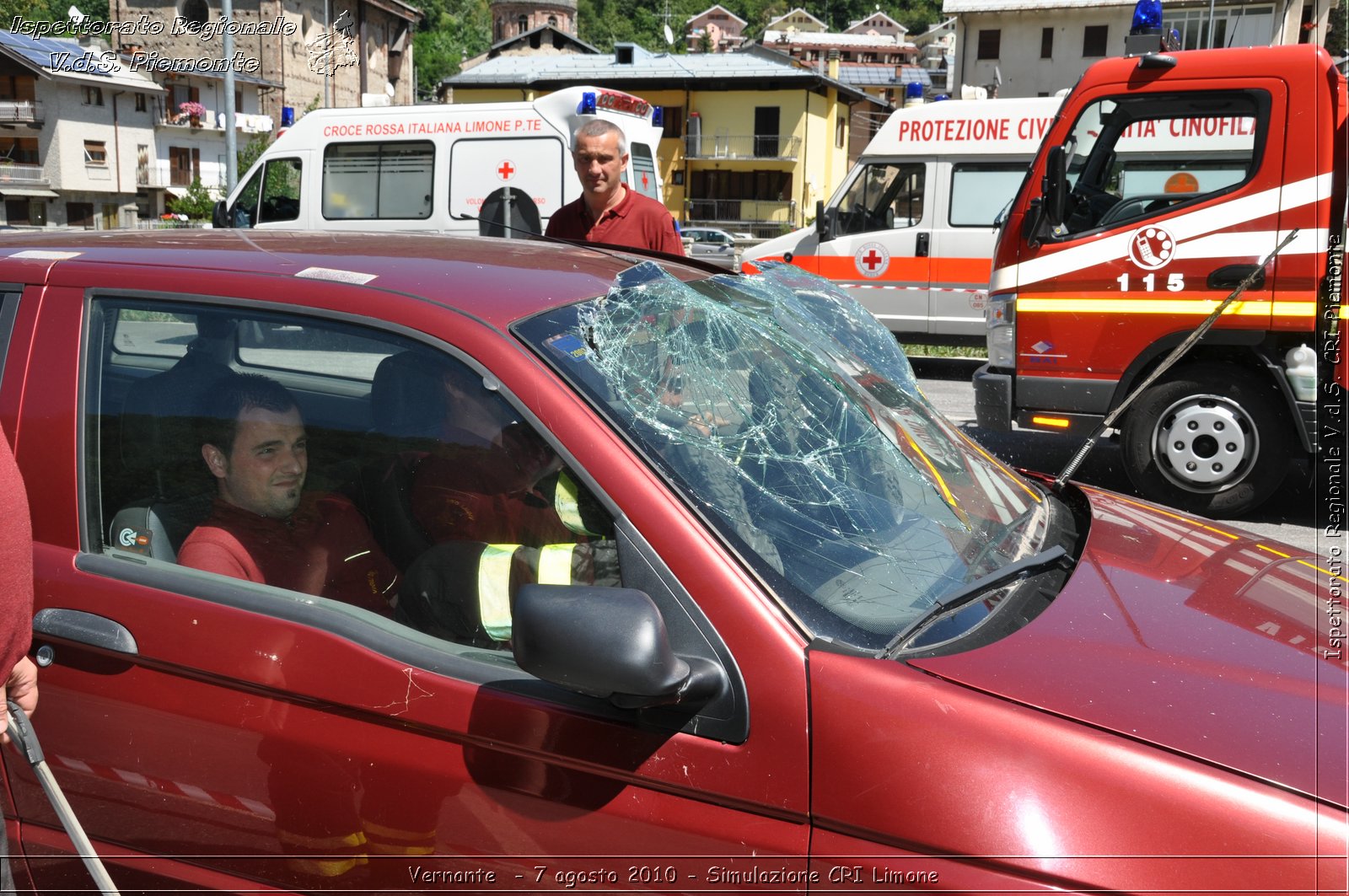 Vernante  - 7 agosto 2010 - Simulazione CRI Limone -  Croce Rossa Italiana - Ispettorato Regionale Volontari del Soccorso Piemonte