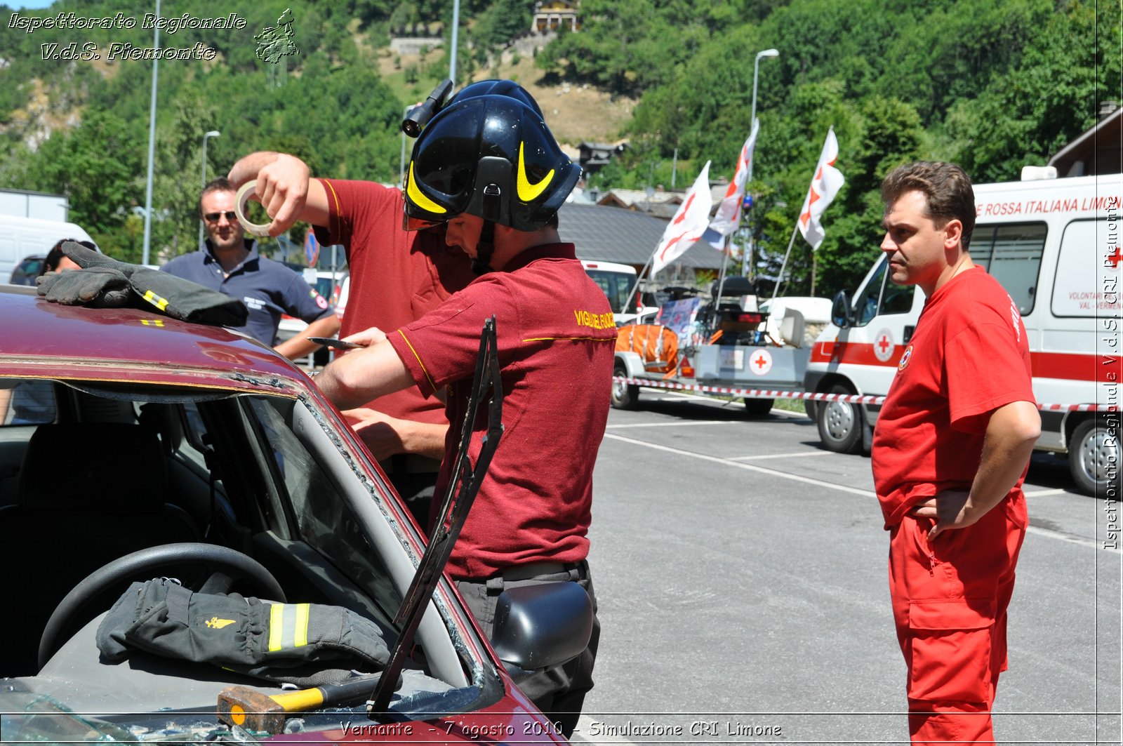 Vernante  - 7 agosto 2010 - Simulazione CRI Limone -  Croce Rossa Italiana - Ispettorato Regionale Volontari del Soccorso Piemonte