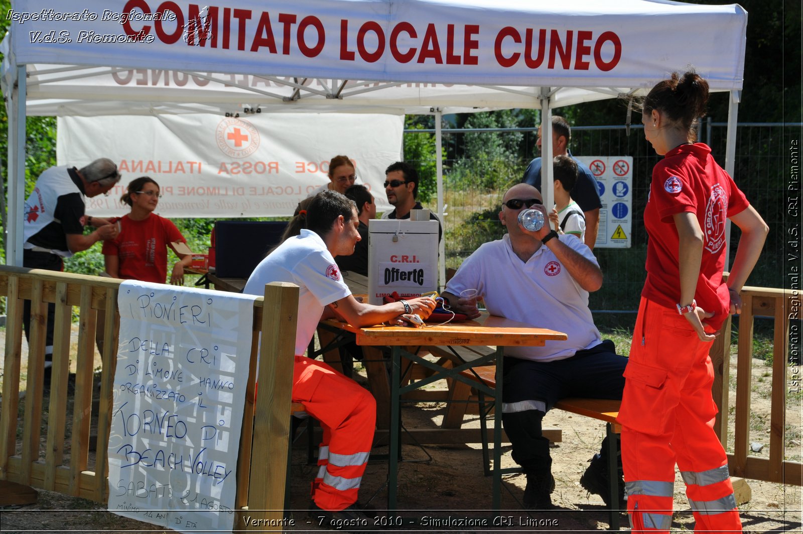 Vernante  - 7 agosto 2010 - Simulazione CRI Limone -  Croce Rossa Italiana - Ispettorato Regionale Volontari del Soccorso Piemonte