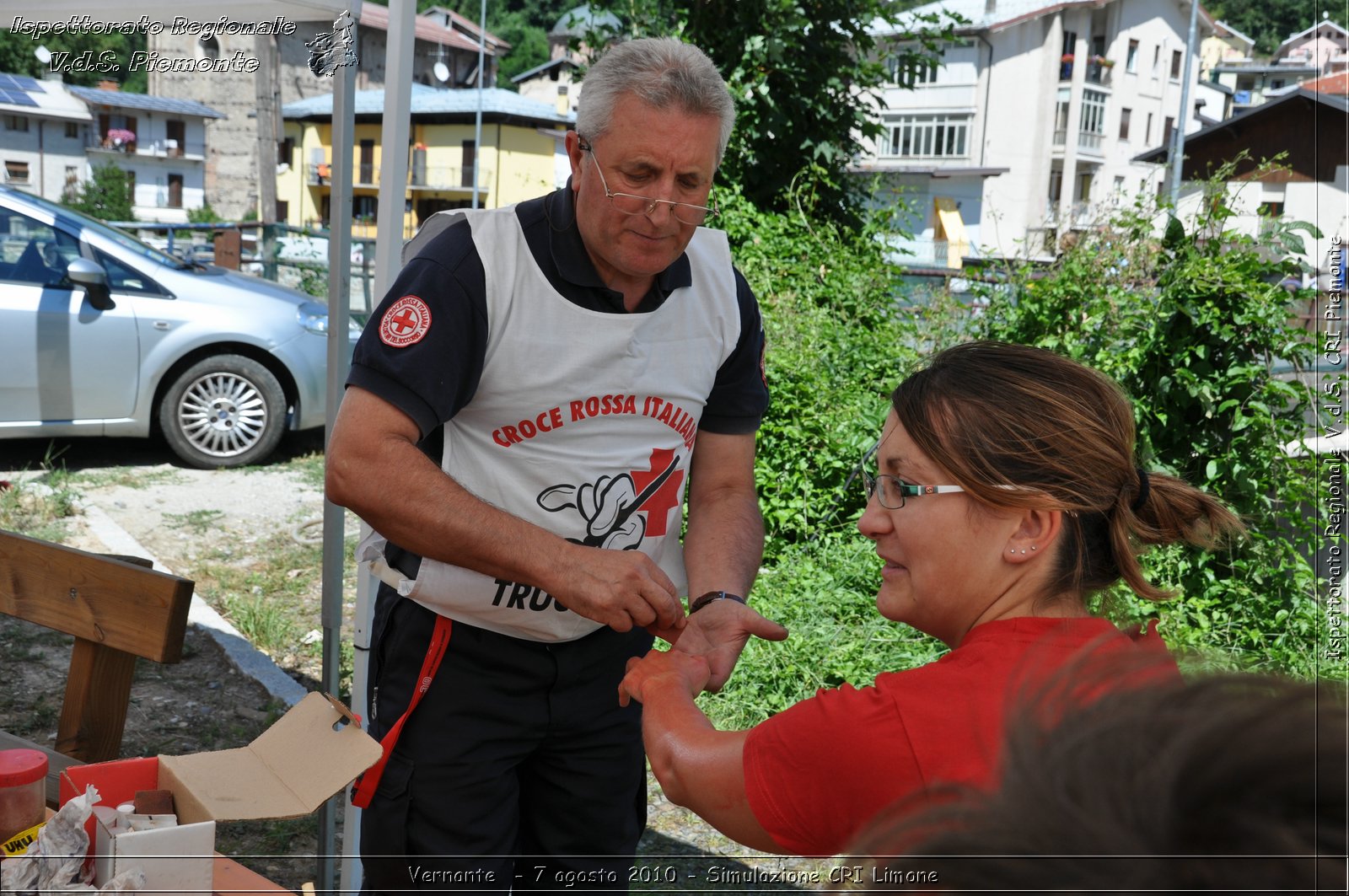 Vernante  - 7 agosto 2010 - Simulazione CRI Limone -  Croce Rossa Italiana - Ispettorato Regionale Volontari del Soccorso Piemonte