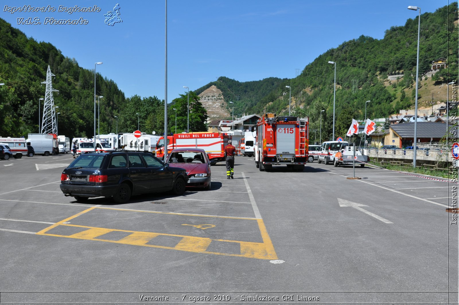 Vernante  - 7 agosto 2010 - Simulazione CRI Limone -  Croce Rossa Italiana - Ispettorato Regionale Volontari del Soccorso Piemonte