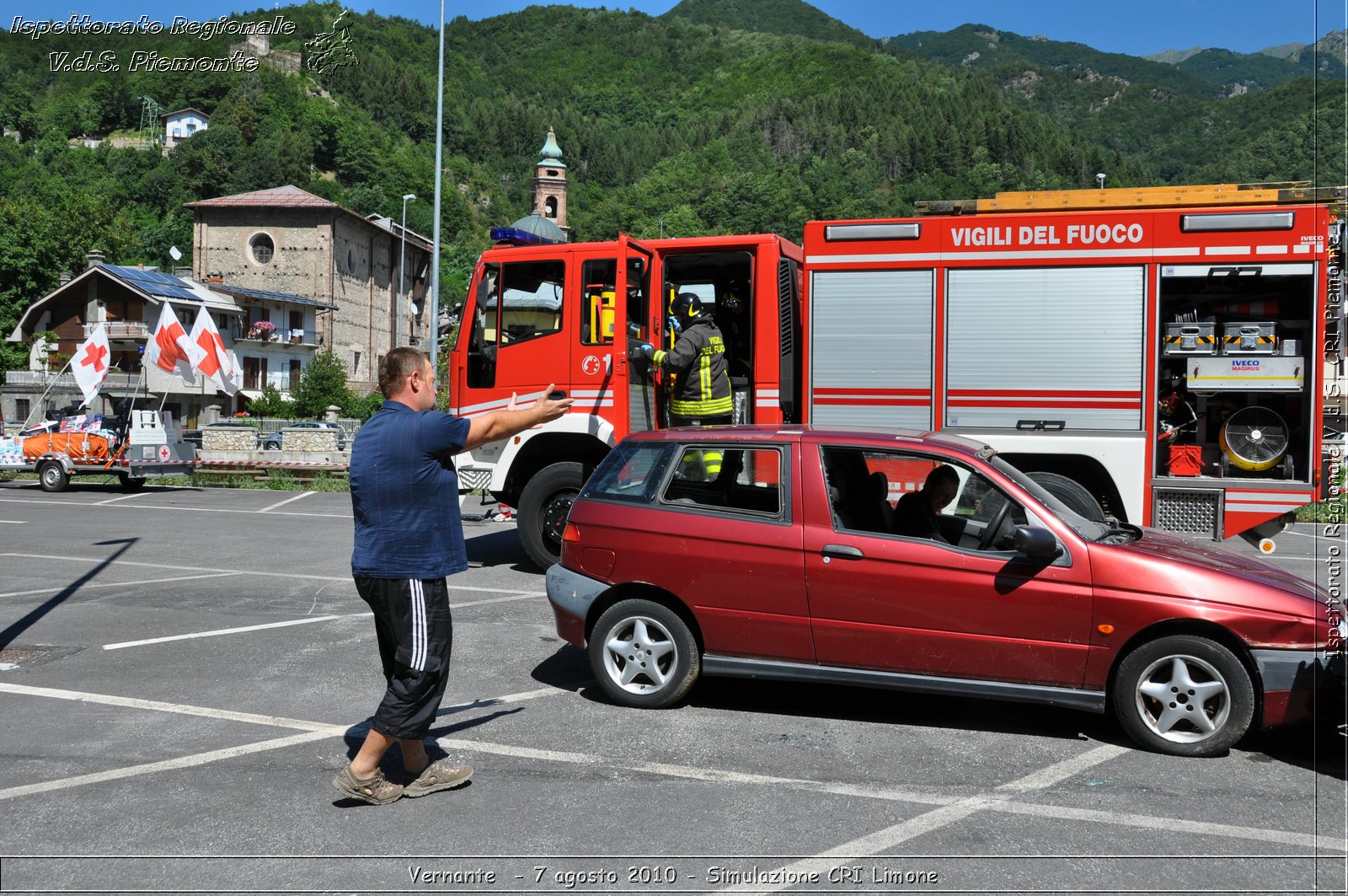 Vernante  - 7 agosto 2010 - Simulazione CRI Limone -  Croce Rossa Italiana - Ispettorato Regionale Volontari del Soccorso Piemonte