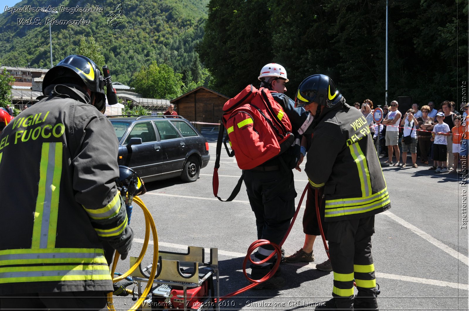 Vernante  - 7 agosto 2010 - Simulazione CRI Limone -  Croce Rossa Italiana - Ispettorato Regionale Volontari del Soccorso Piemonte