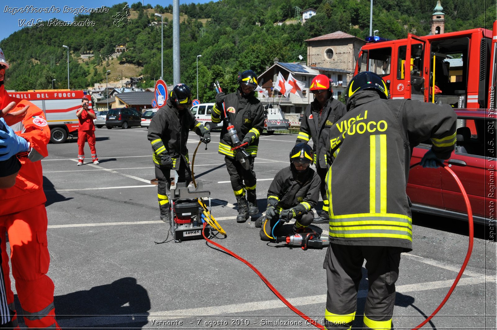 Vernante  - 7 agosto 2010 - Simulazione CRI Limone -  Croce Rossa Italiana - Ispettorato Regionale Volontari del Soccorso Piemonte