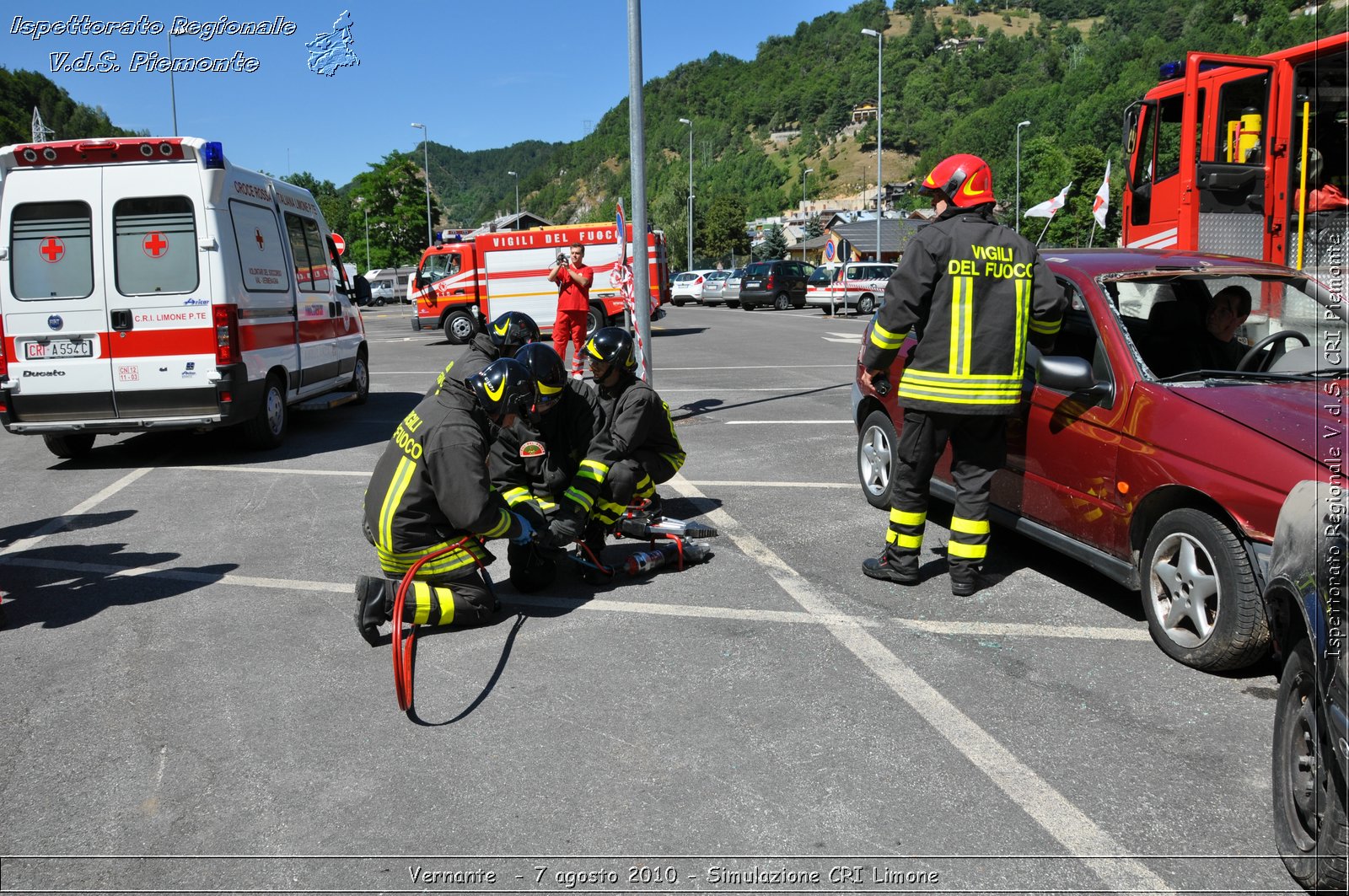 Vernante  - 7 agosto 2010 - Simulazione CRI Limone -  Croce Rossa Italiana - Ispettorato Regionale Volontari del Soccorso Piemonte