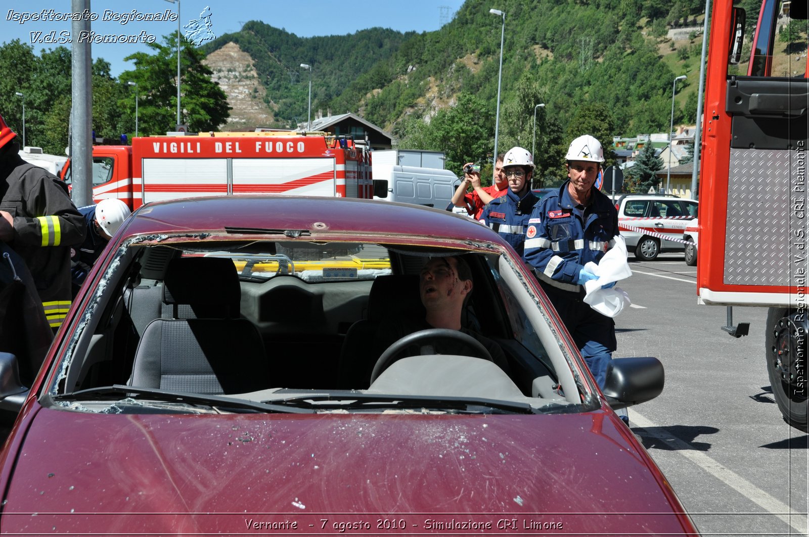 Vernante  - 7 agosto 2010 - Simulazione CRI Limone -  Croce Rossa Italiana - Ispettorato Regionale Volontari del Soccorso Piemonte