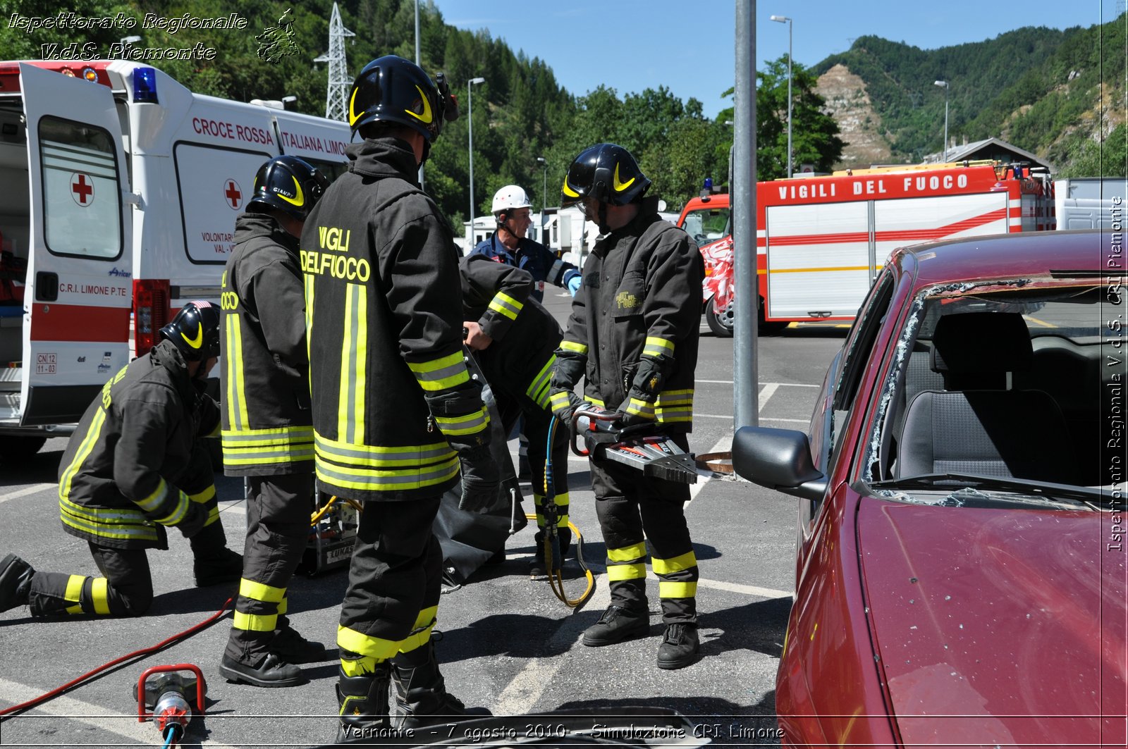 Vernante  - 7 agosto 2010 - Simulazione CRI Limone -  Croce Rossa Italiana - Ispettorato Regionale Volontari del Soccorso Piemonte