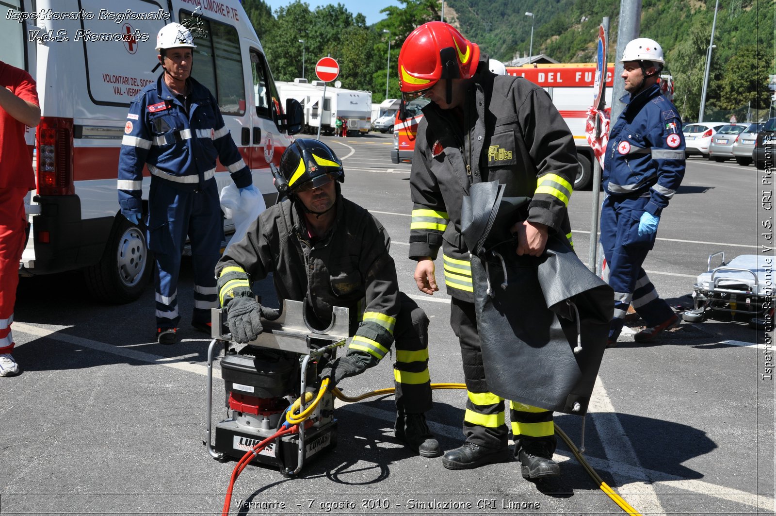 Vernante  - 7 agosto 2010 - Simulazione CRI Limone -  Croce Rossa Italiana - Ispettorato Regionale Volontari del Soccorso Piemonte