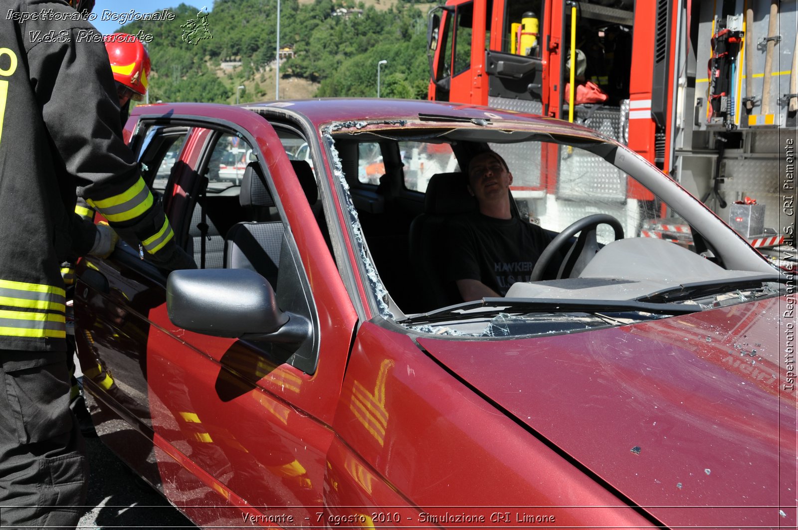 Vernante  - 7 agosto 2010 - Simulazione CRI Limone -  Croce Rossa Italiana - Ispettorato Regionale Volontari del Soccorso Piemonte