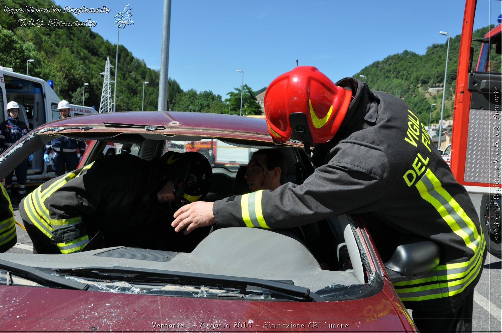 Vernante  - 7 agosto 2010 - Simulazione CRI Limone -  Croce Rossa Italiana - Ispettorato Regionale Volontari del Soccorso Piemonte