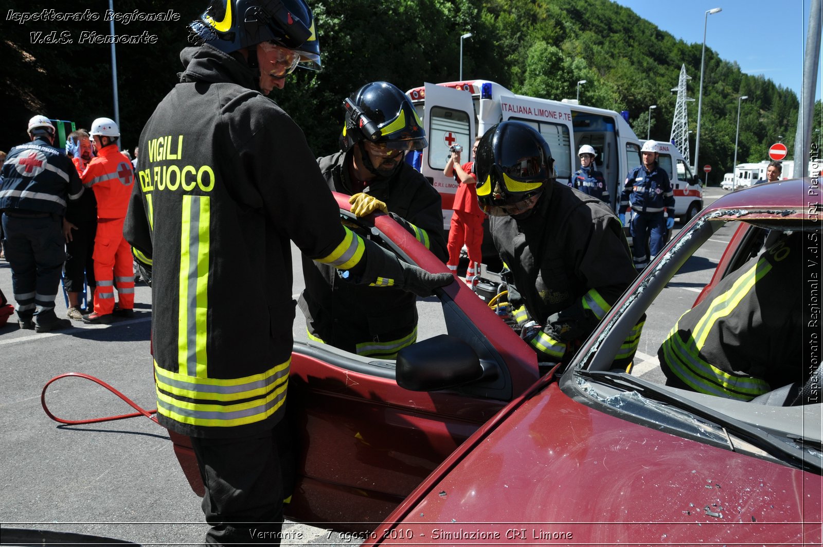 Vernante  - 7 agosto 2010 - Simulazione CRI Limone -  Croce Rossa Italiana - Ispettorato Regionale Volontari del Soccorso Piemonte