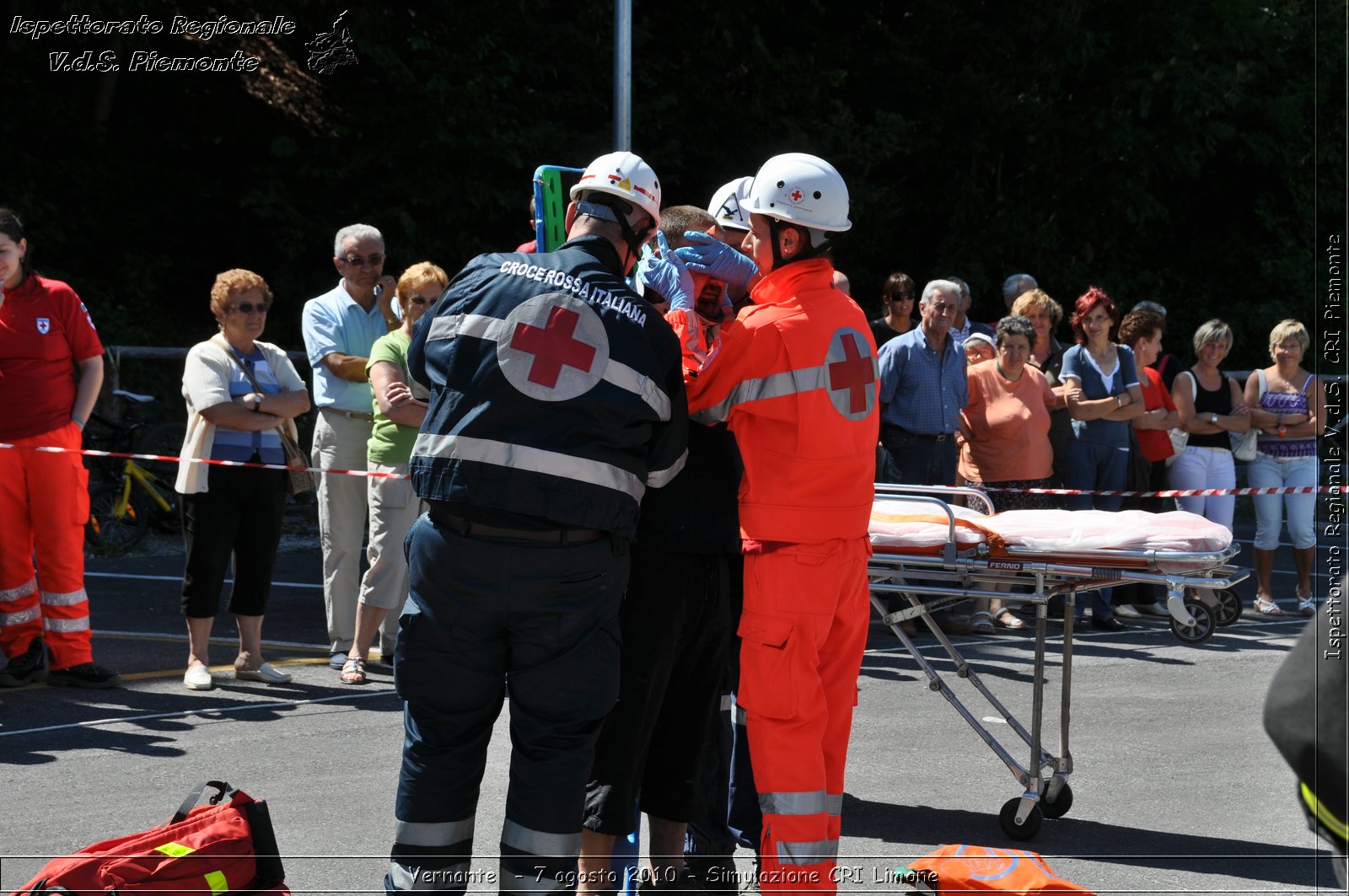 Vernante  - 7 agosto 2010 - Simulazione CRI Limone -  Croce Rossa Italiana - Ispettorato Regionale Volontari del Soccorso Piemonte