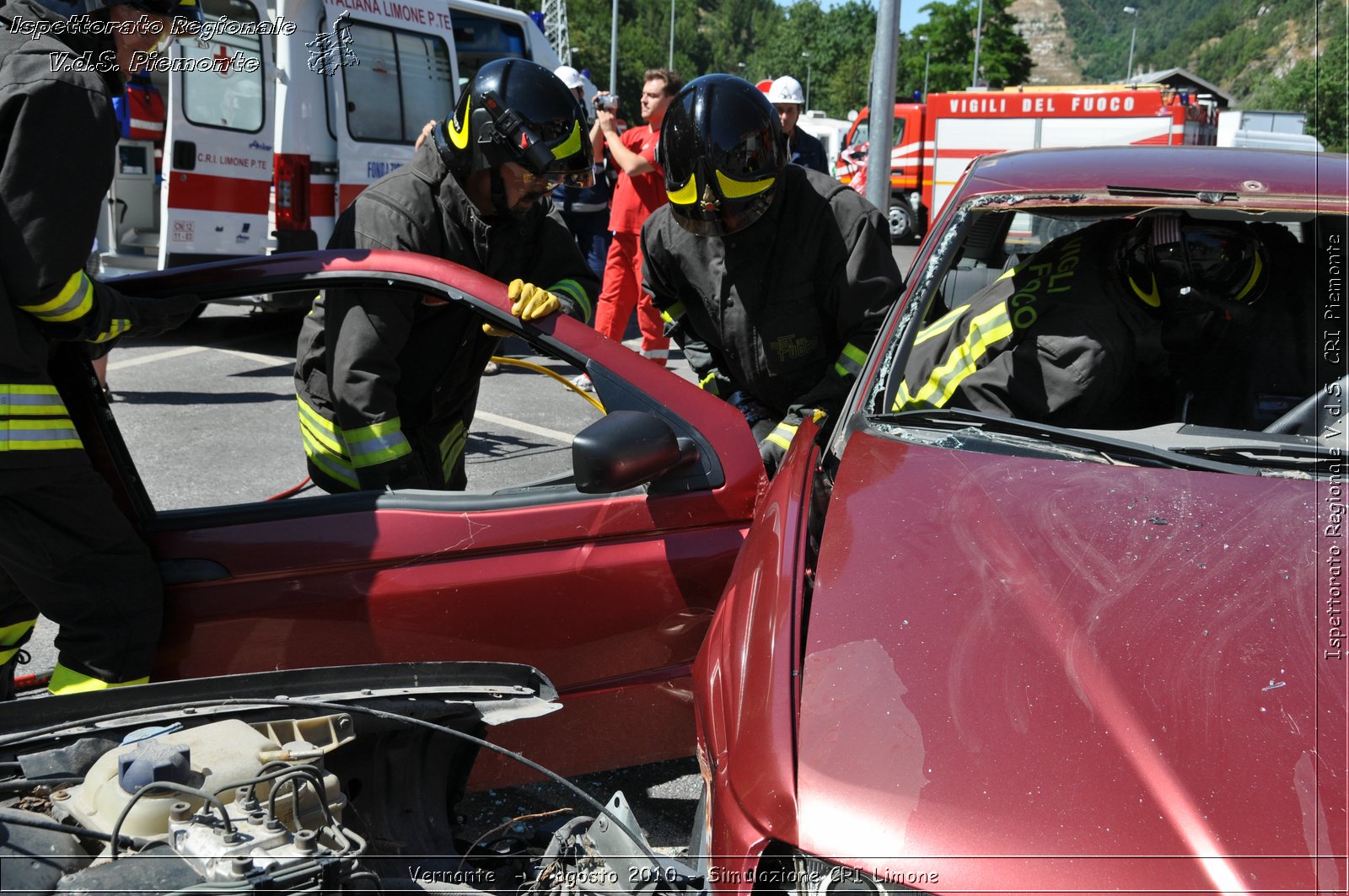 Vernante  - 7 agosto 2010 - Simulazione CRI Limone -  Croce Rossa Italiana - Ispettorato Regionale Volontari del Soccorso Piemonte