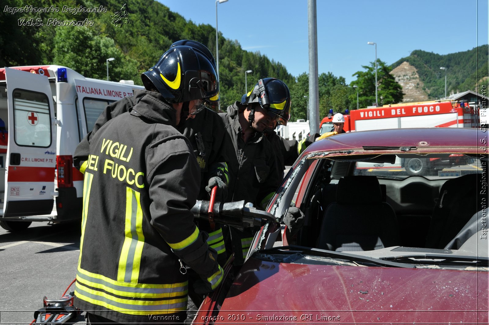 Vernante  - 7 agosto 2010 - Simulazione CRI Limone -  Croce Rossa Italiana - Ispettorato Regionale Volontari del Soccorso Piemonte