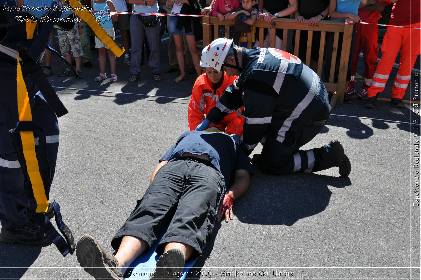 Vernante  - 7 agosto 2010 - Simulazione CRI Limone -  Croce Rossa Italiana - Ispettorato Regionale Volontari del Soccorso Piemonte