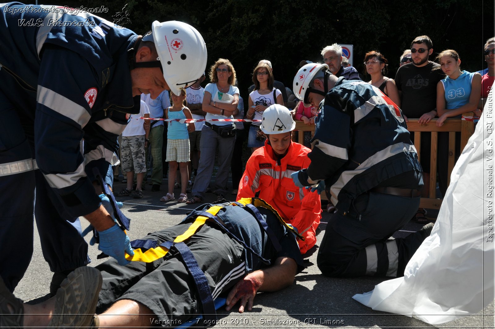 Vernante  - 7 agosto 2010 - Simulazione CRI Limone -  Croce Rossa Italiana - Ispettorato Regionale Volontari del Soccorso Piemonte