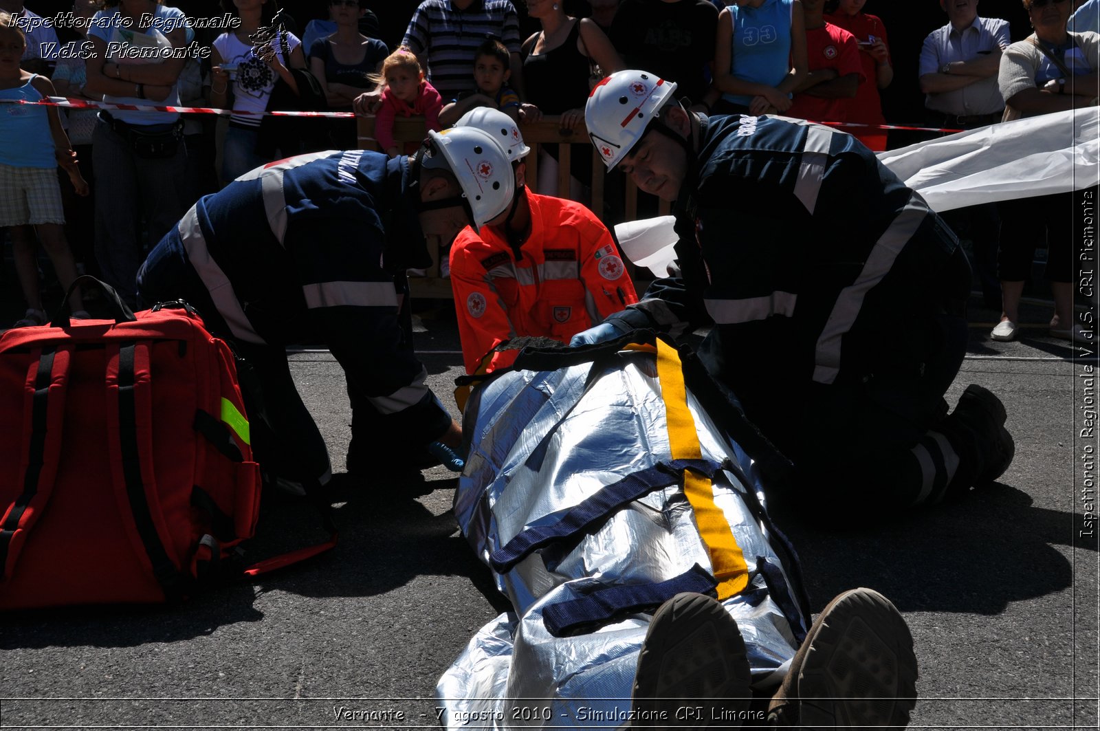 Vernante  - 7 agosto 2010 - Simulazione CRI Limone -  Croce Rossa Italiana - Ispettorato Regionale Volontari del Soccorso Piemonte