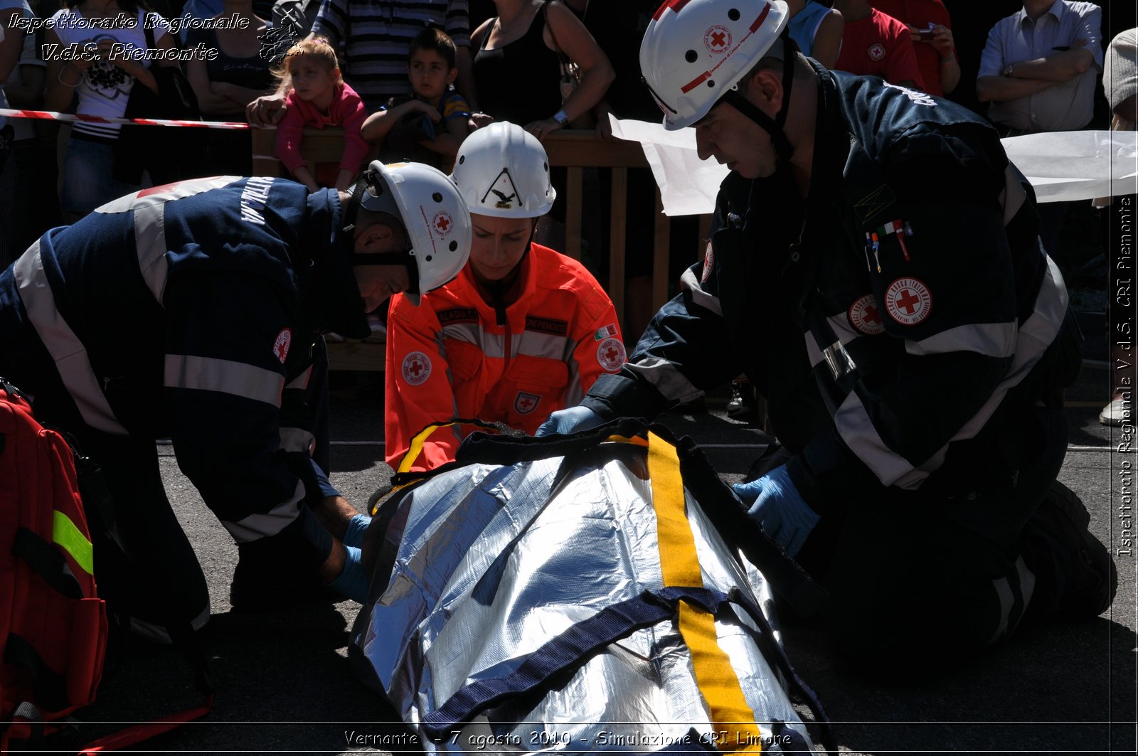 Vernante  - 7 agosto 2010 - Simulazione CRI Limone -  Croce Rossa Italiana - Ispettorato Regionale Volontari del Soccorso Piemonte