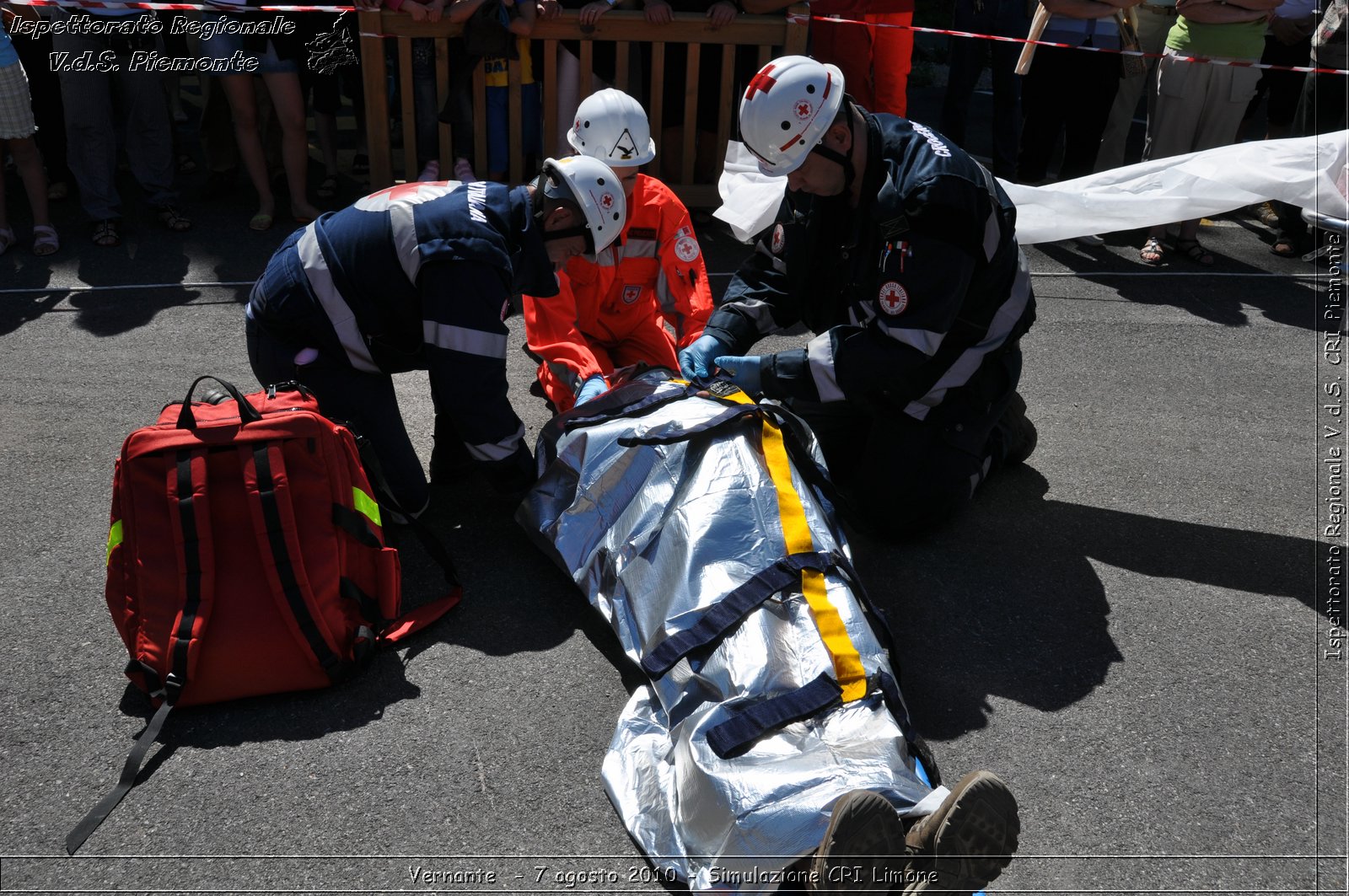 Vernante  - 7 agosto 2010 - Simulazione CRI Limone -  Croce Rossa Italiana - Ispettorato Regionale Volontari del Soccorso Piemonte