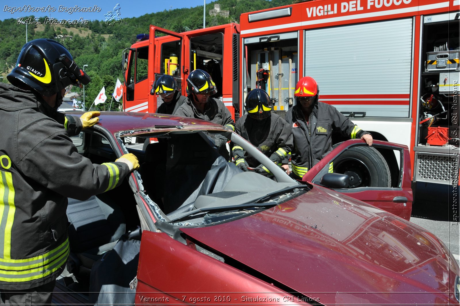 Vernante  - 7 agosto 2010 - Simulazione CRI Limone -  Croce Rossa Italiana - Ispettorato Regionale Volontari del Soccorso Piemonte