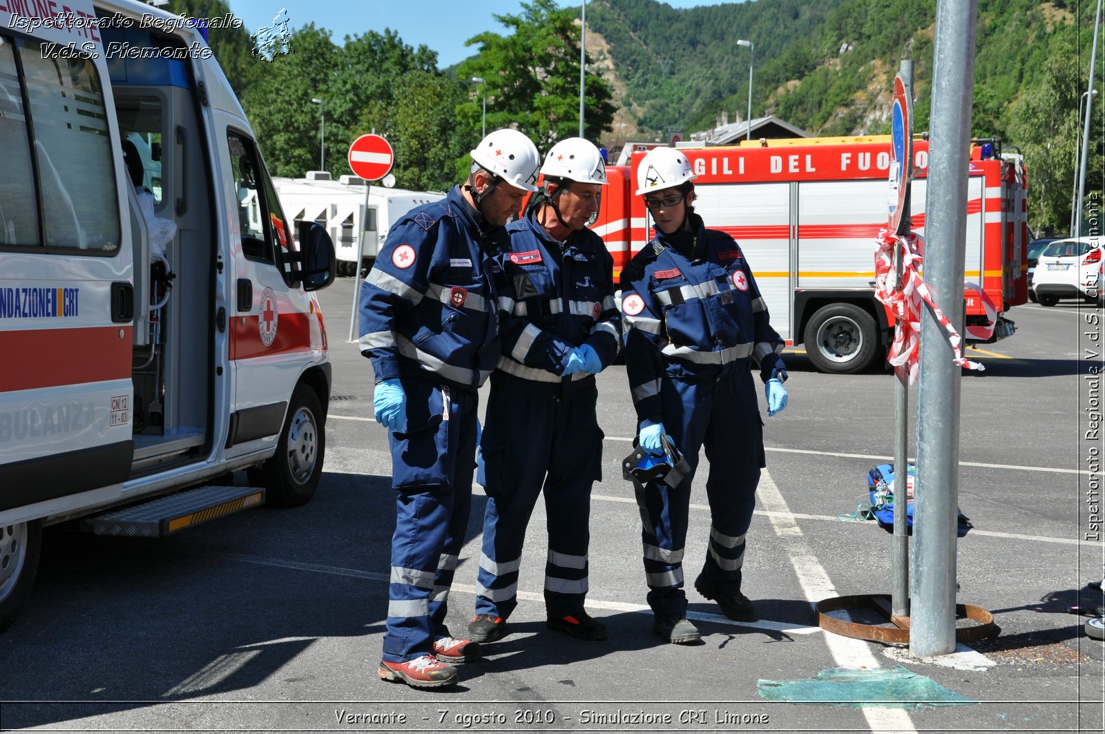 Vernante  - 7 agosto 2010 - Simulazione CRI Limone -  Croce Rossa Italiana - Ispettorato Regionale Volontari del Soccorso Piemonte