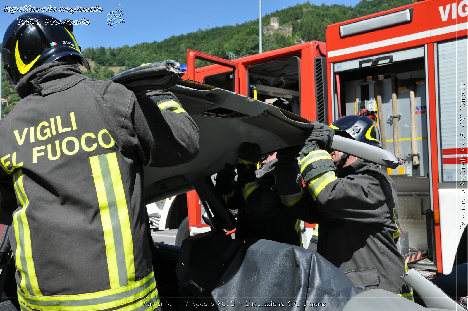 Vernante  - 7 agosto 2010 - Simulazione CRI Limone -  Croce Rossa Italiana - Ispettorato Regionale Volontari del Soccorso Piemonte