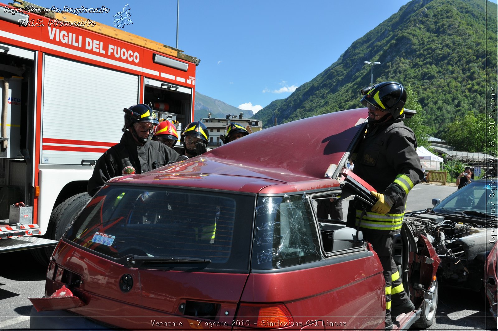 Vernante  - 7 agosto 2010 - Simulazione CRI Limone -  Croce Rossa Italiana - Ispettorato Regionale Volontari del Soccorso Piemonte