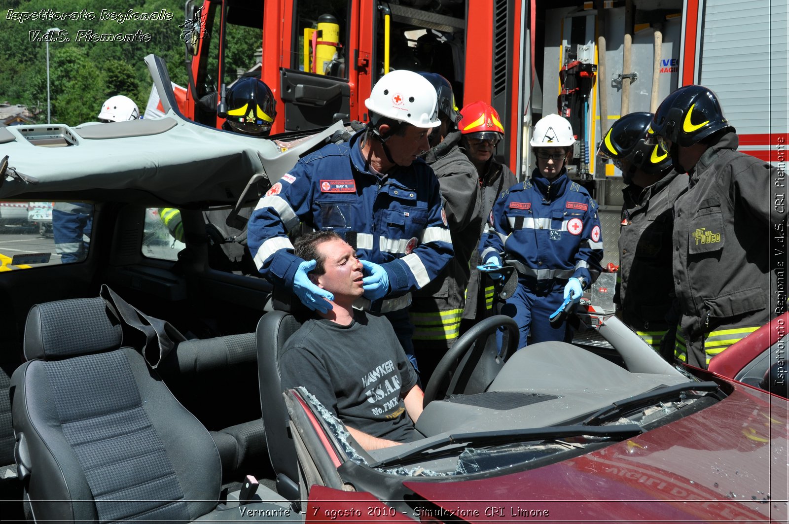 Vernante  - 7 agosto 2010 - Simulazione CRI Limone -  Croce Rossa Italiana - Ispettorato Regionale Volontari del Soccorso Piemonte