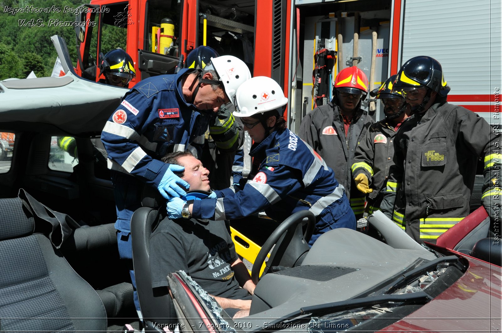 Vernante  - 7 agosto 2010 - Simulazione CRI Limone -  Croce Rossa Italiana - Ispettorato Regionale Volontari del Soccorso Piemonte