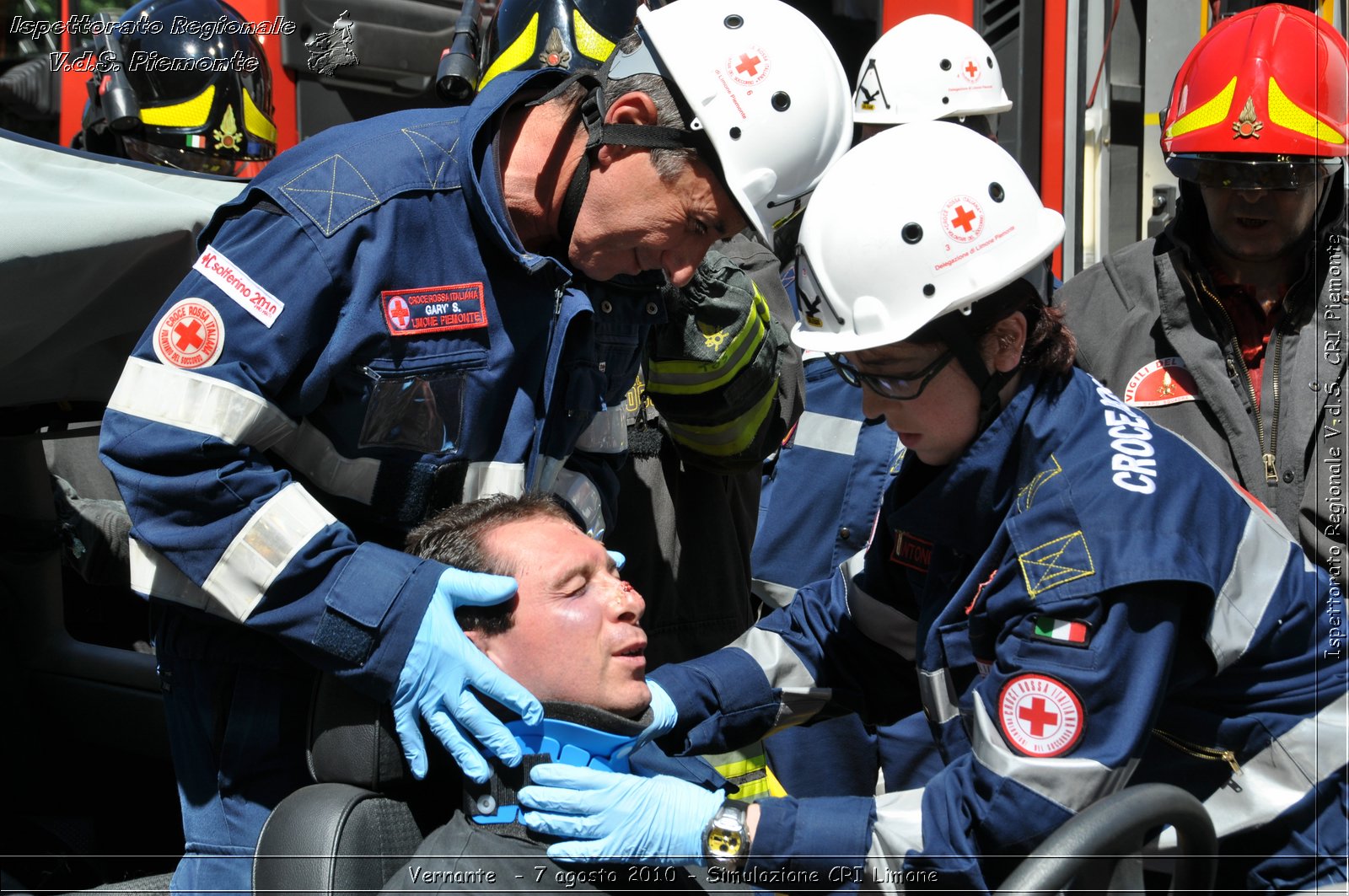 Vernante  - 7 agosto 2010 - Simulazione CRI Limone -  Croce Rossa Italiana - Ispettorato Regionale Volontari del Soccorso Piemonte