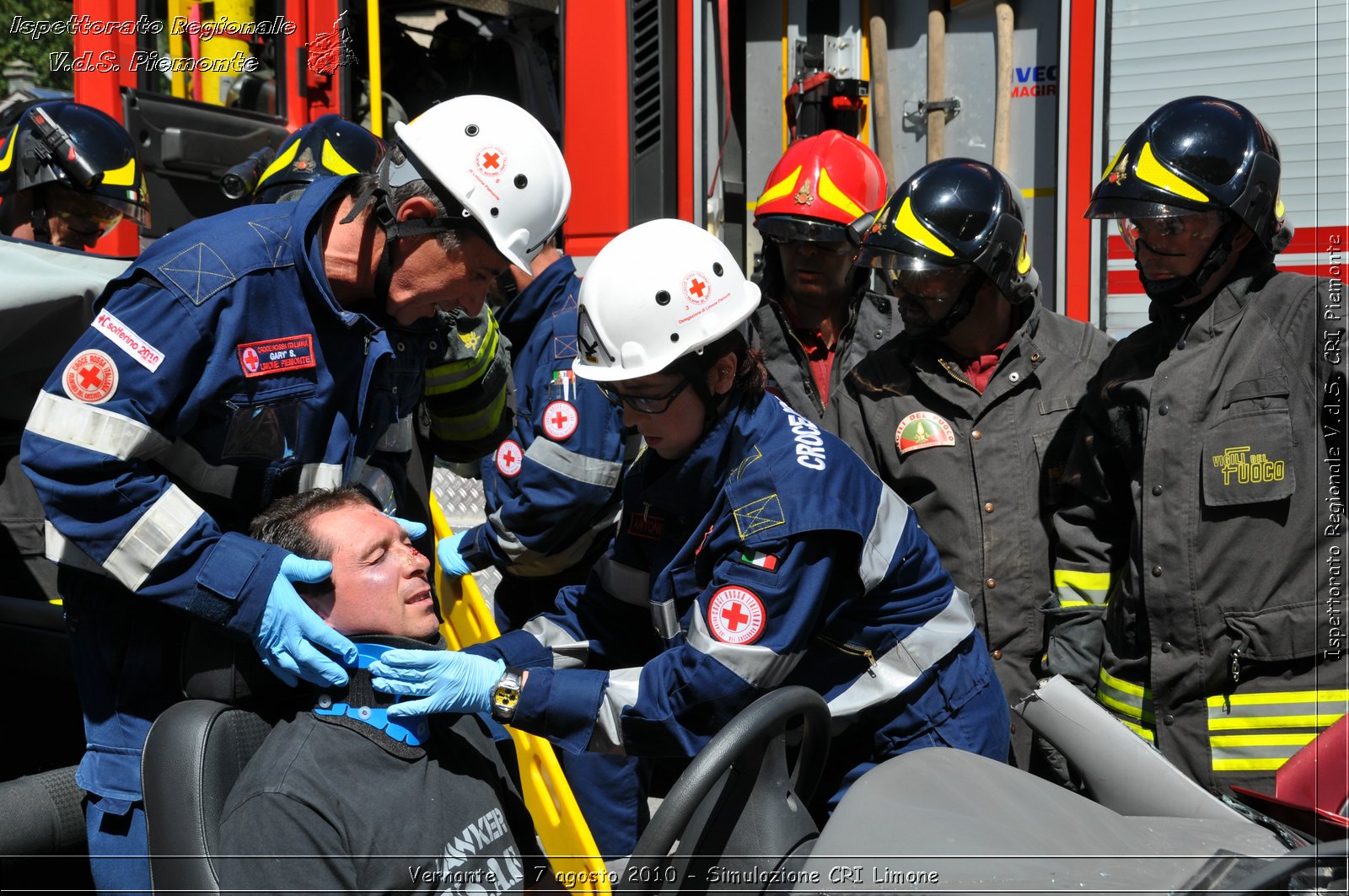 Vernante  - 7 agosto 2010 - Simulazione CRI Limone -  Croce Rossa Italiana - Ispettorato Regionale Volontari del Soccorso Piemonte