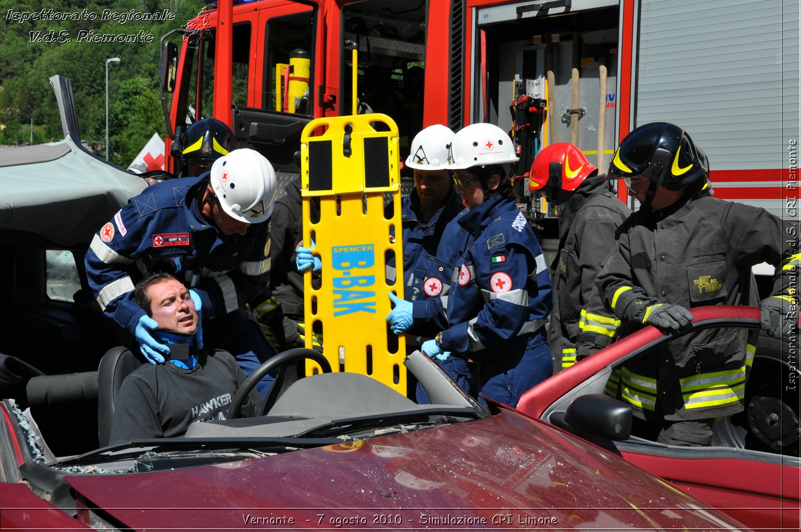 Vernante  - 7 agosto 2010 - Simulazione CRI Limone -  Croce Rossa Italiana - Ispettorato Regionale Volontari del Soccorso Piemonte