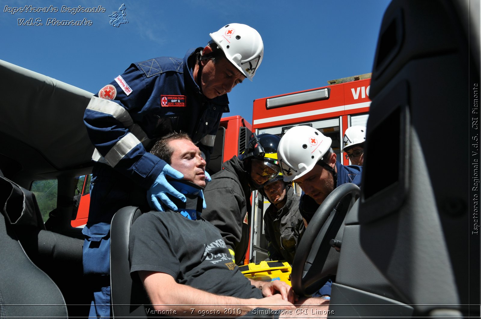 Vernante  - 7 agosto 2010 - Simulazione CRI Limone -  Croce Rossa Italiana - Ispettorato Regionale Volontari del Soccorso Piemonte