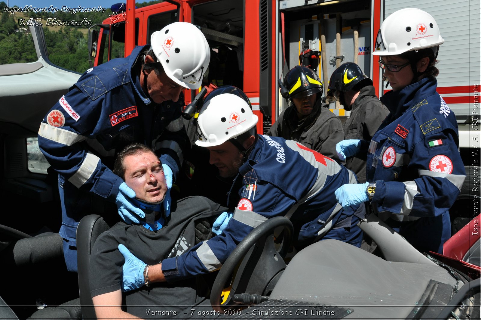 Vernante  - 7 agosto 2010 - Simulazione CRI Limone -  Croce Rossa Italiana - Ispettorato Regionale Volontari del Soccorso Piemonte