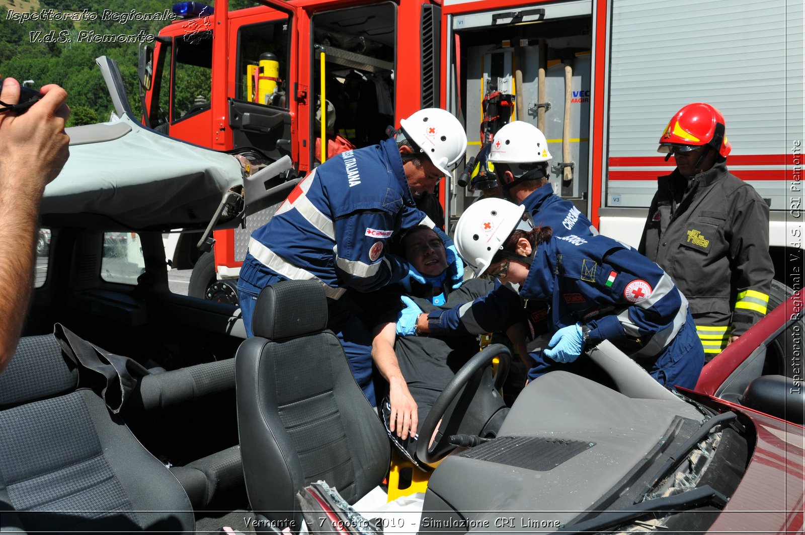 Vernante  - 7 agosto 2010 - Simulazione CRI Limone -  Croce Rossa Italiana - Ispettorato Regionale Volontari del Soccorso Piemonte