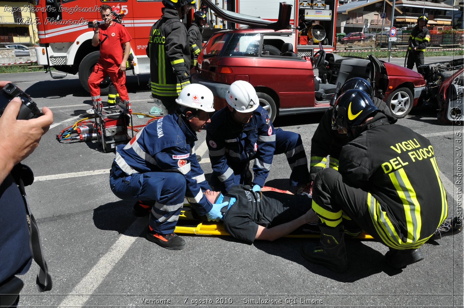 Vernante  - 7 agosto 2010 - Simulazione CRI Limone -  Croce Rossa Italiana - Ispettorato Regionale Volontari del Soccorso Piemonte