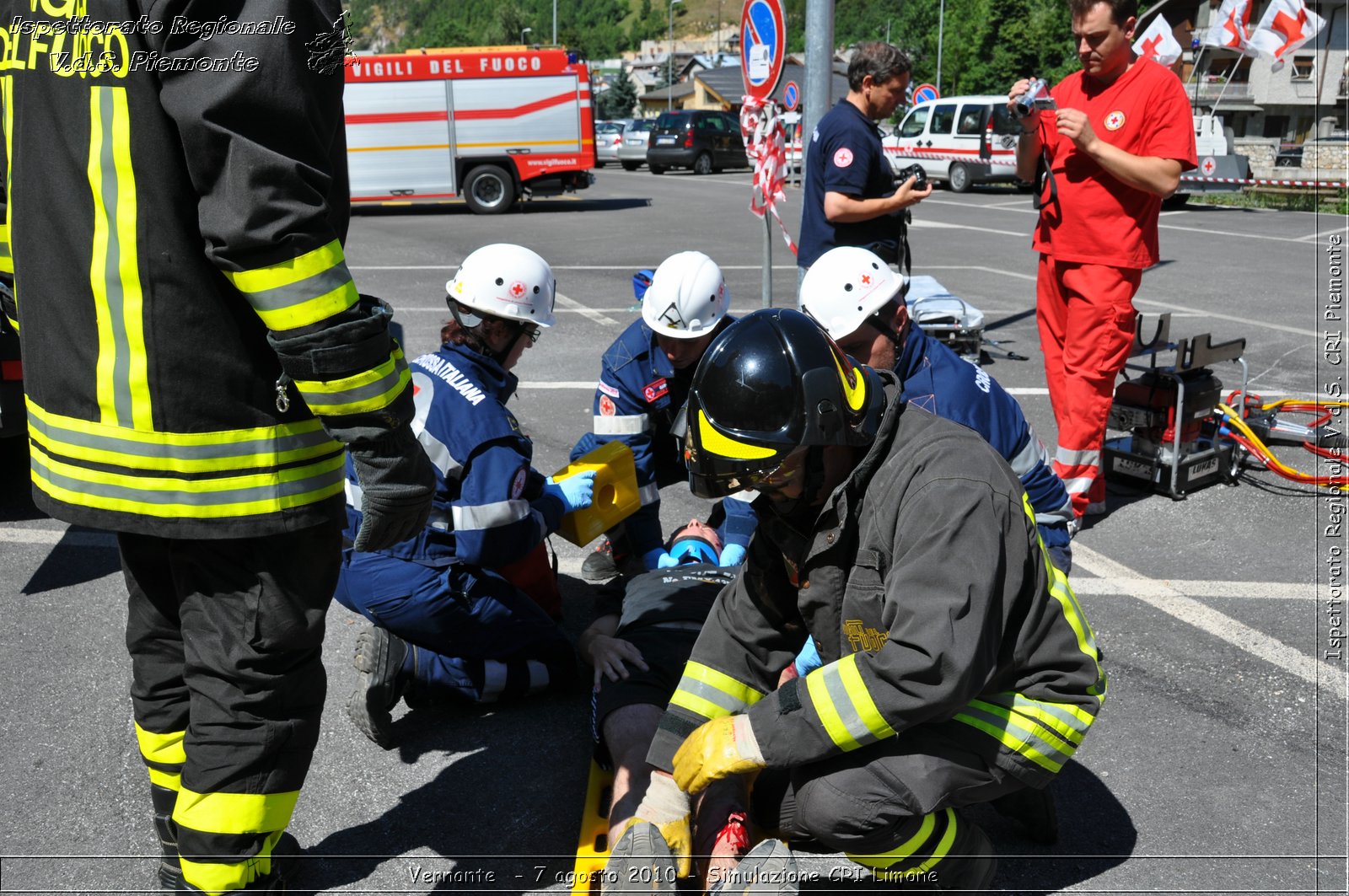 Vernante  - 7 agosto 2010 - Simulazione CRI Limone -  Croce Rossa Italiana - Ispettorato Regionale Volontari del Soccorso Piemonte