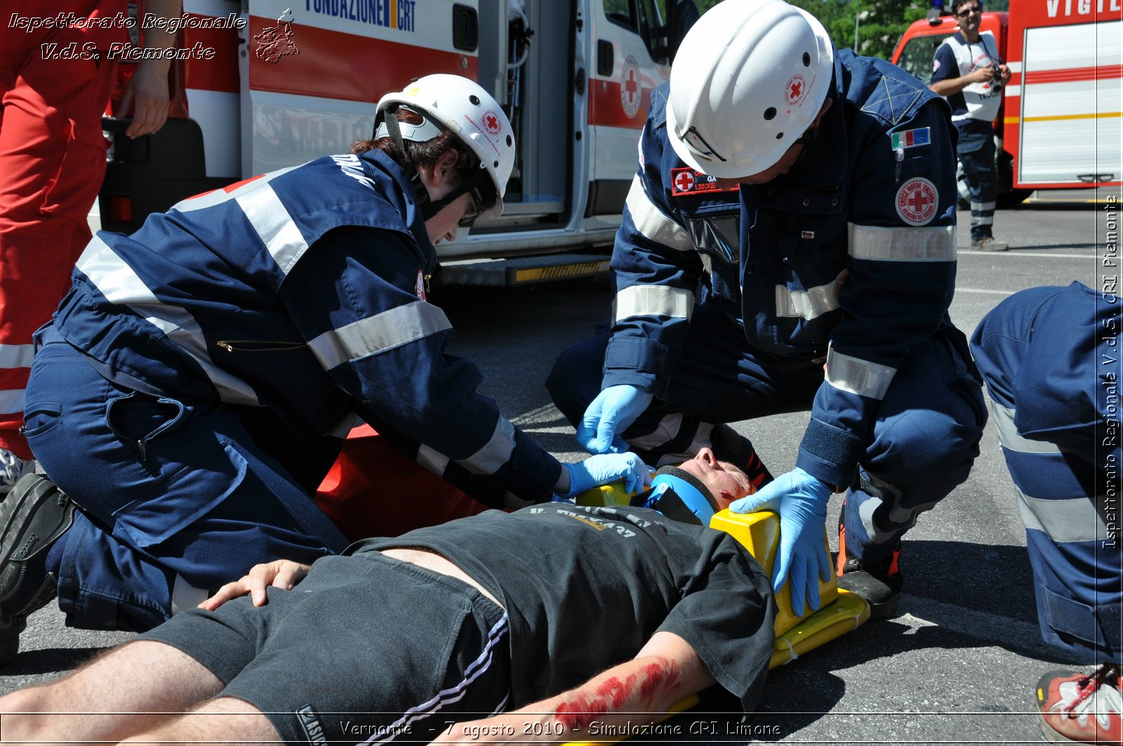 Vernante  - 7 agosto 2010 - Simulazione CRI Limone -  Croce Rossa Italiana - Ispettorato Regionale Volontari del Soccorso Piemonte