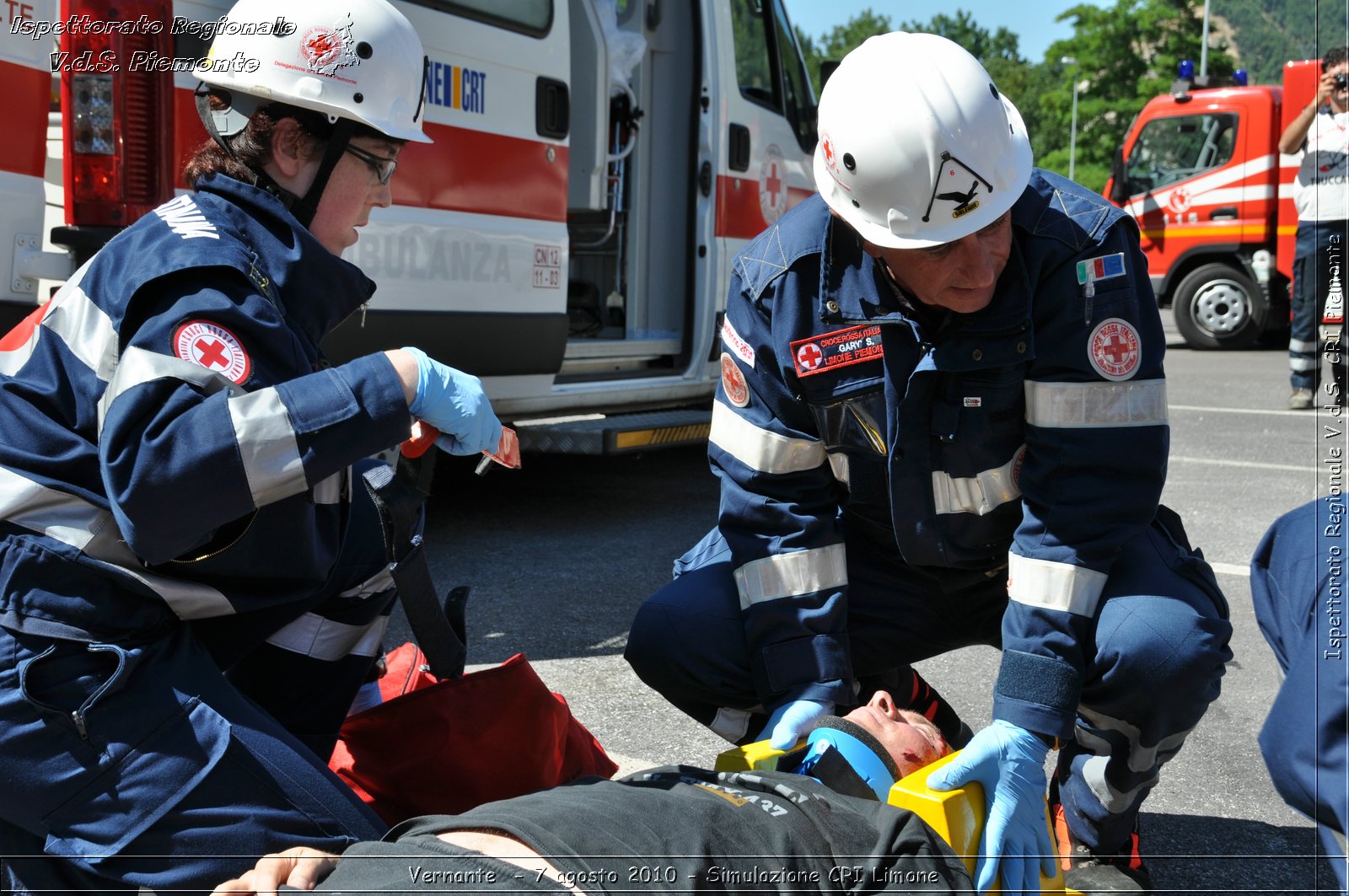 Vernante  - 7 agosto 2010 - Simulazione CRI Limone -  Croce Rossa Italiana - Ispettorato Regionale Volontari del Soccorso Piemonte