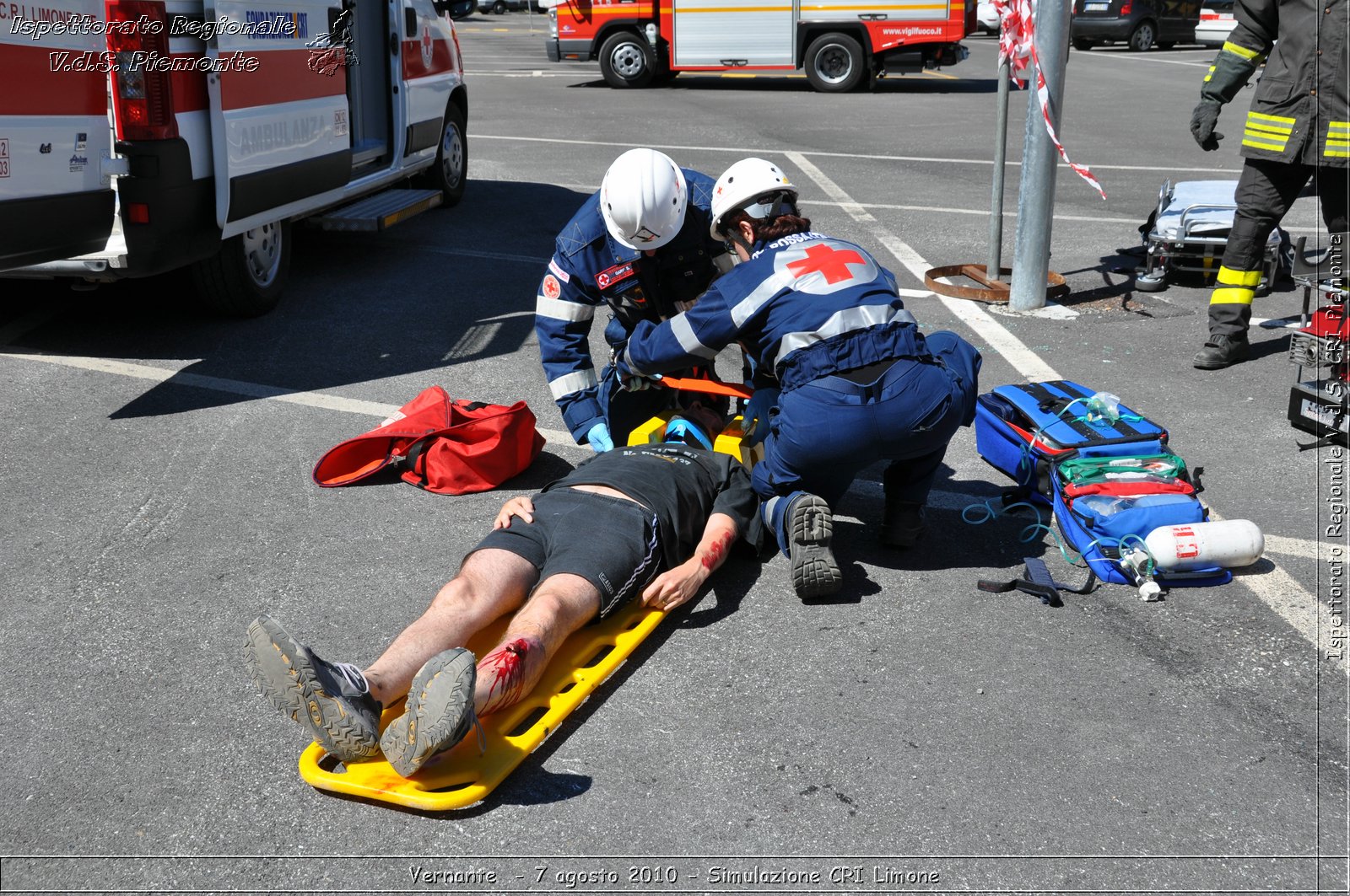 Vernante  - 7 agosto 2010 - Simulazione CRI Limone -  Croce Rossa Italiana - Ispettorato Regionale Volontari del Soccorso Piemonte