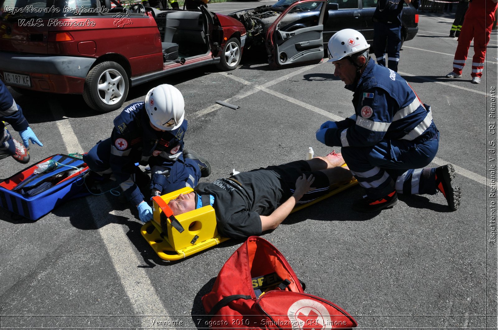 Vernante  - 7 agosto 2010 - Simulazione CRI Limone -  Croce Rossa Italiana - Ispettorato Regionale Volontari del Soccorso Piemonte