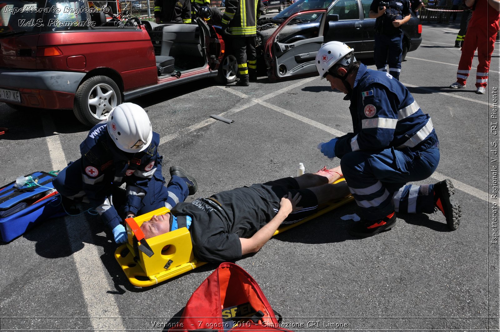 Vernante  - 7 agosto 2010 - Simulazione CRI Limone -  Croce Rossa Italiana - Ispettorato Regionale Volontari del Soccorso Piemonte