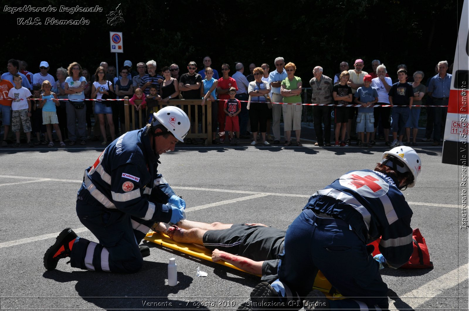 Vernante  - 7 agosto 2010 - Simulazione CRI Limone -  Croce Rossa Italiana - Ispettorato Regionale Volontari del Soccorso Piemonte