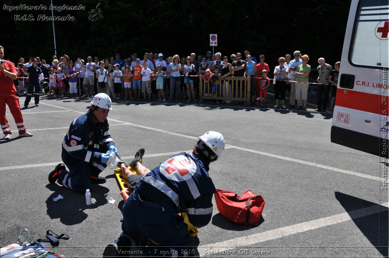 Vernante  - 7 agosto 2010 - Simulazione CRI Limone -  Croce Rossa Italiana - Ispettorato Regionale Volontari del Soccorso Piemonte