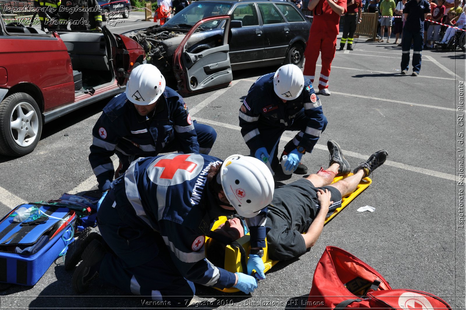 Vernante  - 7 agosto 2010 - Simulazione CRI Limone -  Croce Rossa Italiana - Ispettorato Regionale Volontari del Soccorso Piemonte